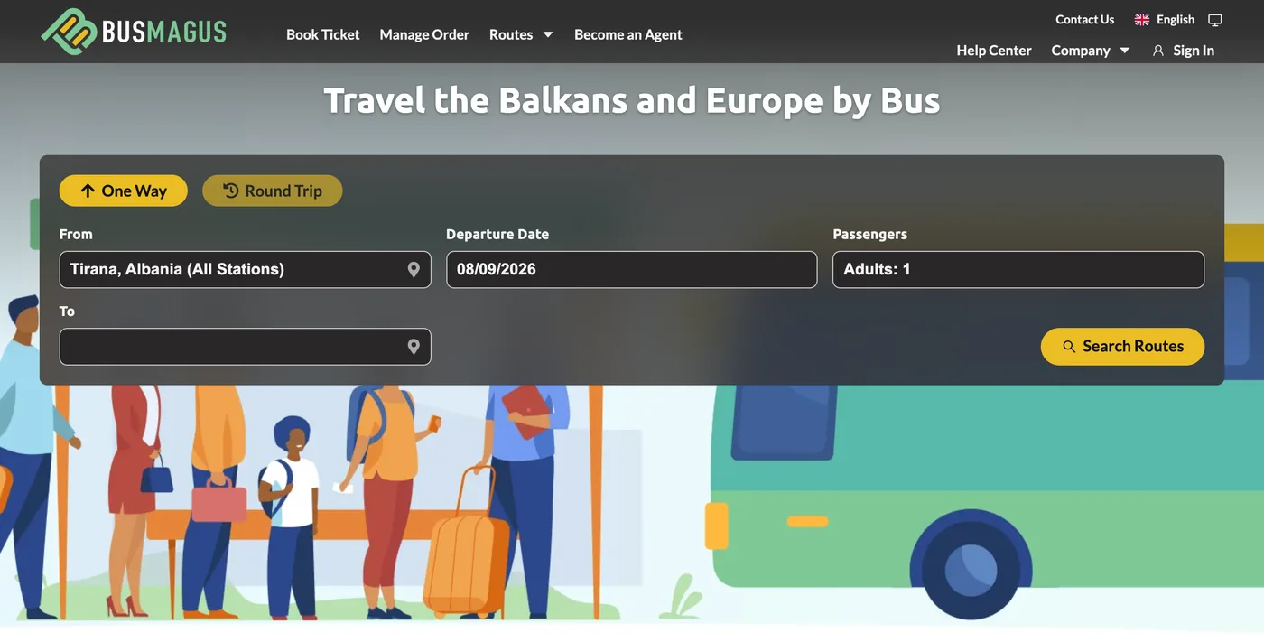 The search form on the homepage