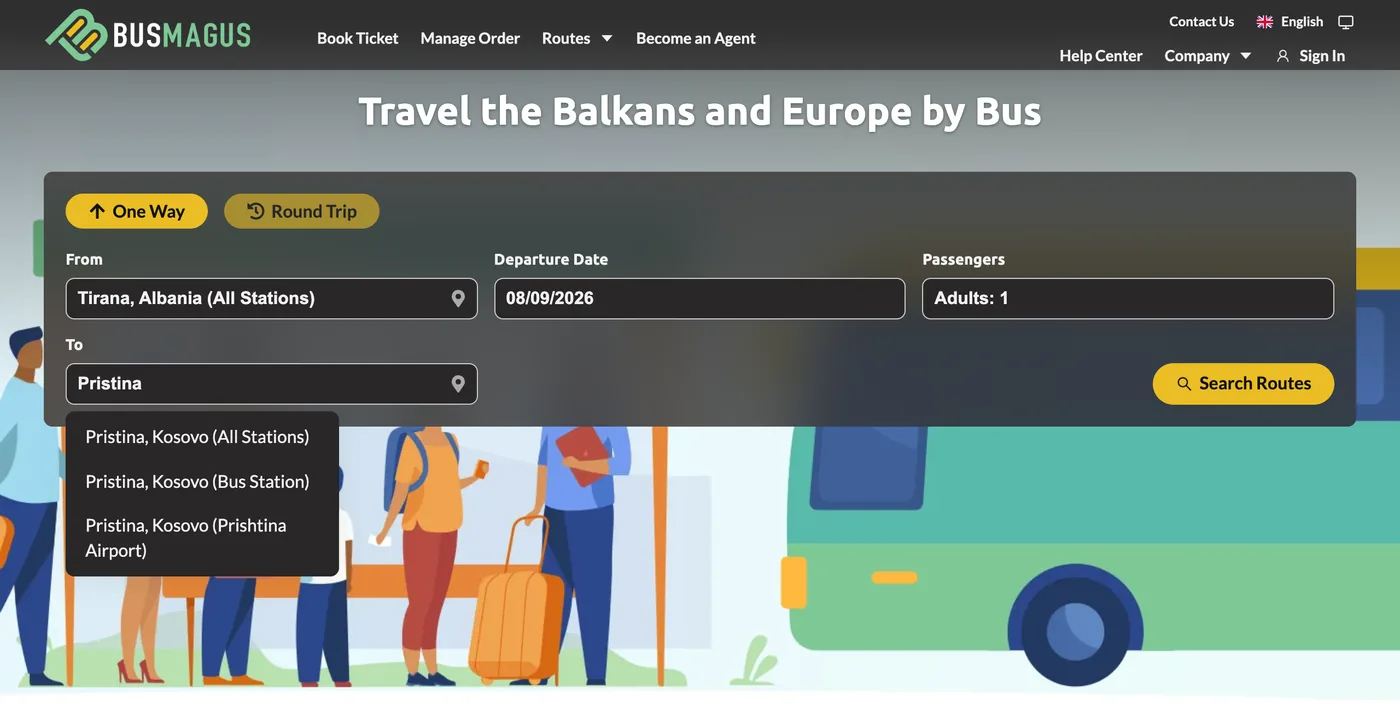 City suggestions while typing a destination